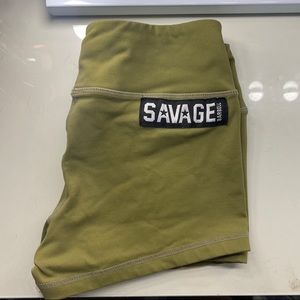 Savage Barbell green shorts